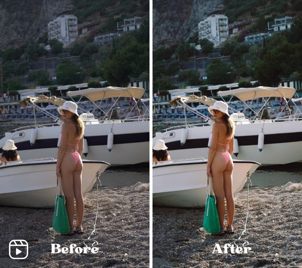 The Creator video LUTS before and after